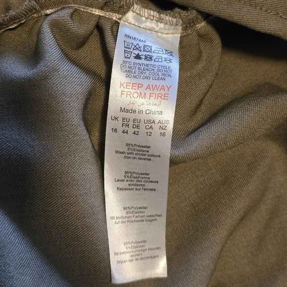 PLT Label Dark Taupe Tailored Extreme Ruched Asymmetric Top Size 12 - Picture 15 of 16